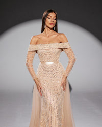 HKM-633299 Elegant Golden Dress for Women's Special Occasions, Style EZ25204