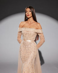 HKM-633299 Elegant Golden Dress for Women's Special Occasions, Style EZ25204
