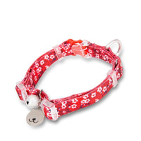 HKM-011859 Fragmented Flower Design Cat Collar with Bell - Multiple Sizes Available