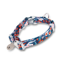 HKM-011859 Fragmented Flower Design Cat Collar with Bell - Multiple Sizes Available