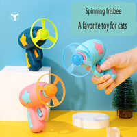 HKM-417235 Interactive Spinning Cat Toy with Launching Frisbees for Indoor Fun