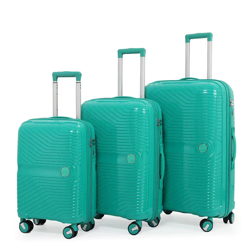 KTX-043155 Soft ABS Luggage Set with Trolley - 20, 24, 28 Inch Travel Suitcases