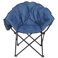 HKM-091539 Sturdy Blue Camping Chair with Steel Frame - Supports Up to 120kg