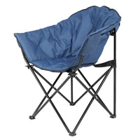 HKM-091539 Sturdy Blue Camping Chair with Steel Frame - Supports Up to 120kg