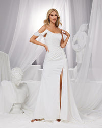 HKM-321427 Elegant White Evening Dress for Women - Model EZ25192