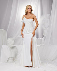 HKM-321427 Elegant White Evening Dress for Women - Model EZ25192
