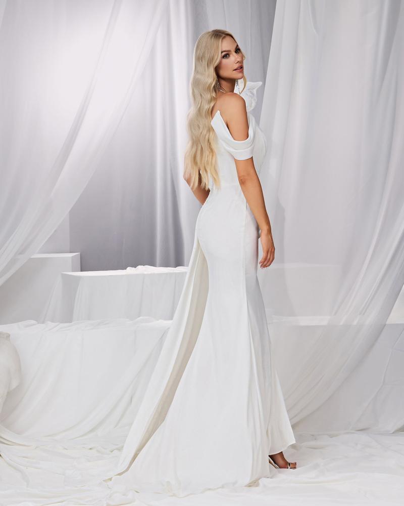 HKM-321427 Elegant White Evening Dress for Women - Model EZ25192