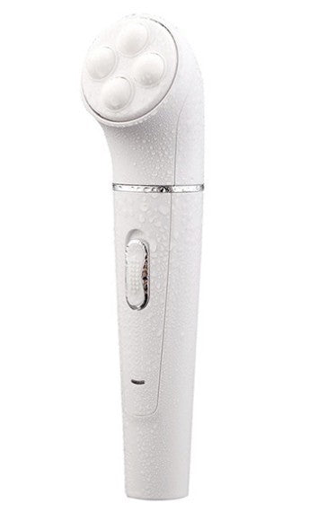 HKM-137875 5-in-1 Multi-Functional Portable Face and Body Electric Massager and Skin Care Scrubber with Latex Brush Heads