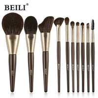 HKM-480339 10-Piece Christmas Makeup Brush Set with Synthetic Kabuki Brushes for Foundation, Concealer, and Eyeshadow Application