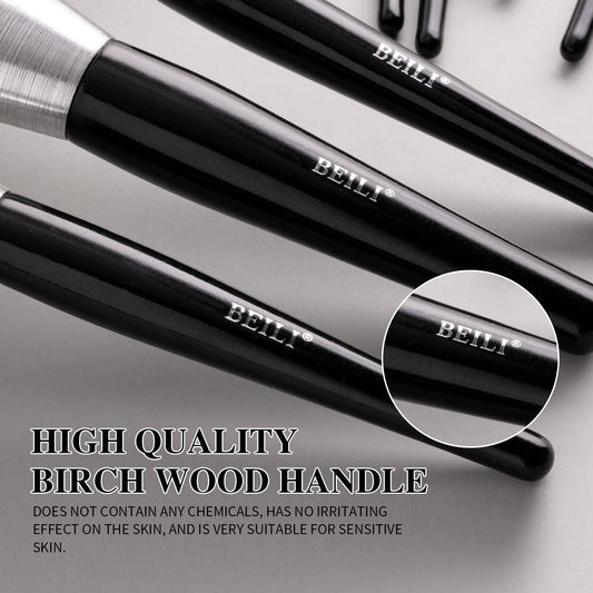 HKM-480339 10-Piece Christmas Makeup Brush Set with Synthetic Kabuki Brushes for Foundation, Concealer, and Eyeshadow Application
