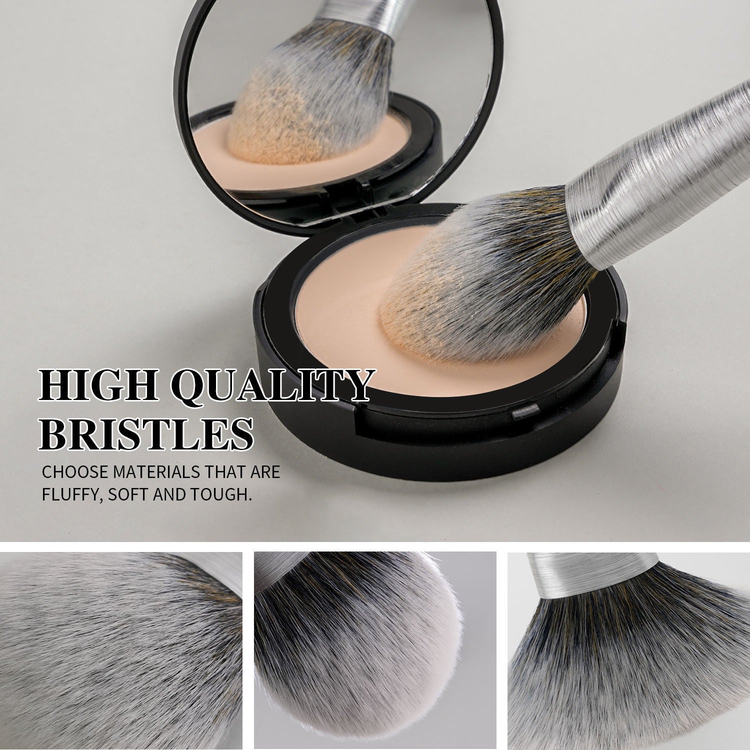 HKM-480339 10-Piece Christmas Makeup Brush Set with Synthetic Kabuki Brushes for Foundation, Concealer, and Eyeshadow Application