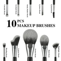 HKM-480339 10-Piece Christmas Makeup Brush Set with Synthetic Kabuki Brushes for Foundation, Concealer, and Eyeshadow Application