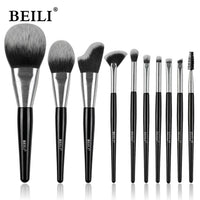HKM-480339 10-Piece Christmas Makeup Brush Set with Synthetic Kabuki Brushes for Foundation, Concealer, and Eyeshadow Application