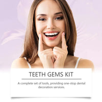 HKM-129043 Tooth Gem Application Kit with Silver Gems, Adhesive, and UV Light