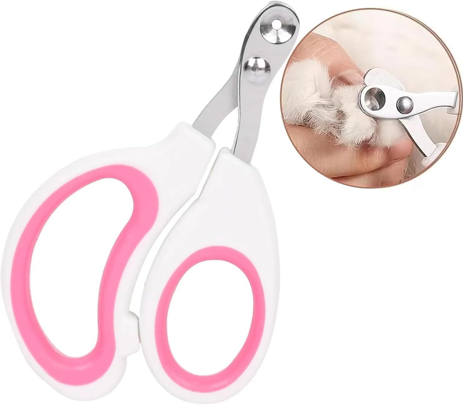HKM-990099 Pet Nail Clippers with Circular Cut Hole - Sharp Angled Blade, Comfortable Grip, Safe Trimming for Cats, Birds, and Reptiles