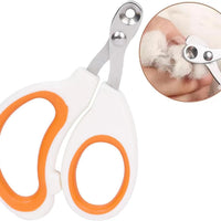 HKM-990099 Pet Nail Clippers with Circular Cut Hole - Sharp Angled Blade, Comfortable Grip, Safe Trimming for Cats, Birds, and Reptiles