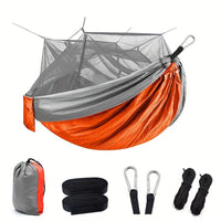 HKM-172883 Portable Double Hammock with Mosquito Net for 2 People – Ideal for Outdoor Hiking and Travel