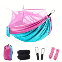 HKM-172883 Portable Double Hammock with Mosquito Net for 2 People – Ideal for Outdoor Hiking and Travel