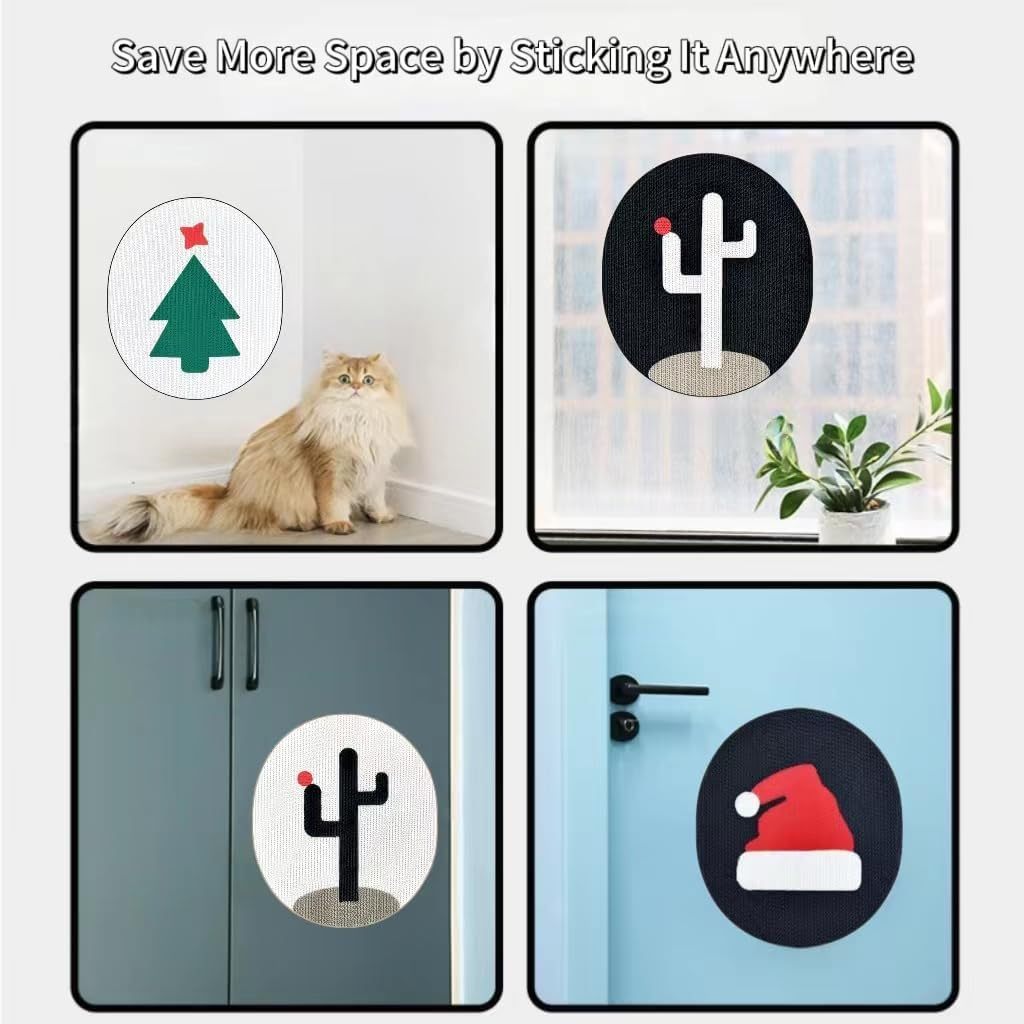 HKM-920915 Wall-Mounted Cat Scratching Pad with Catnip - Durable Corrugated Cardboard for Indoor Cats