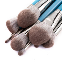 HKM-446419 13-Piece Professional Makeup Brush Set with Wooden Handles and Leather Carrying Bag
