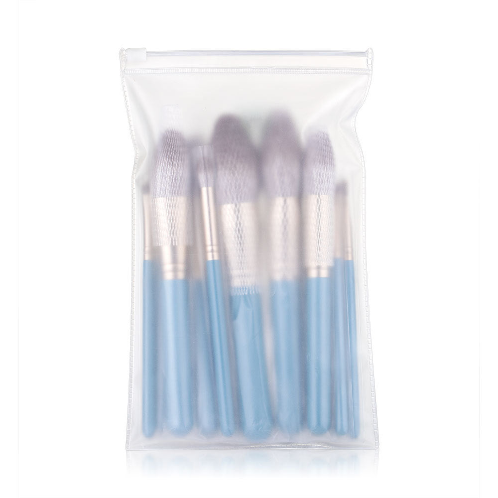 HKM-446419 13-Piece Professional Makeup Brush Set with Wooden Handles and Leather Carrying Bag