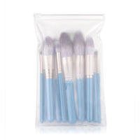 HKM-446419 13-Piece Professional Makeup Brush Set with Wooden Handles and Leather Carrying Bag