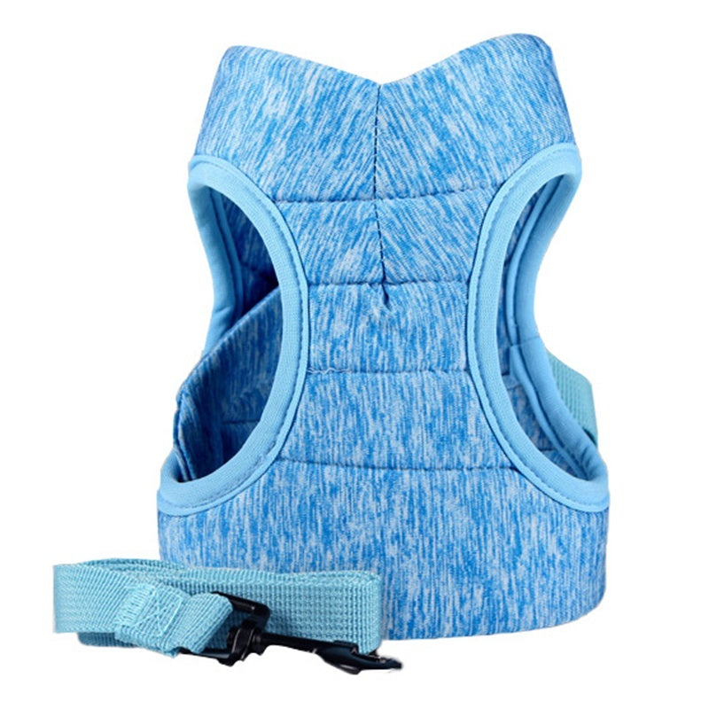 HKM-960147 Adjustable Cat Traction Rope with Chest Strap - Available in Gray and Blue, Sizes S, M, L