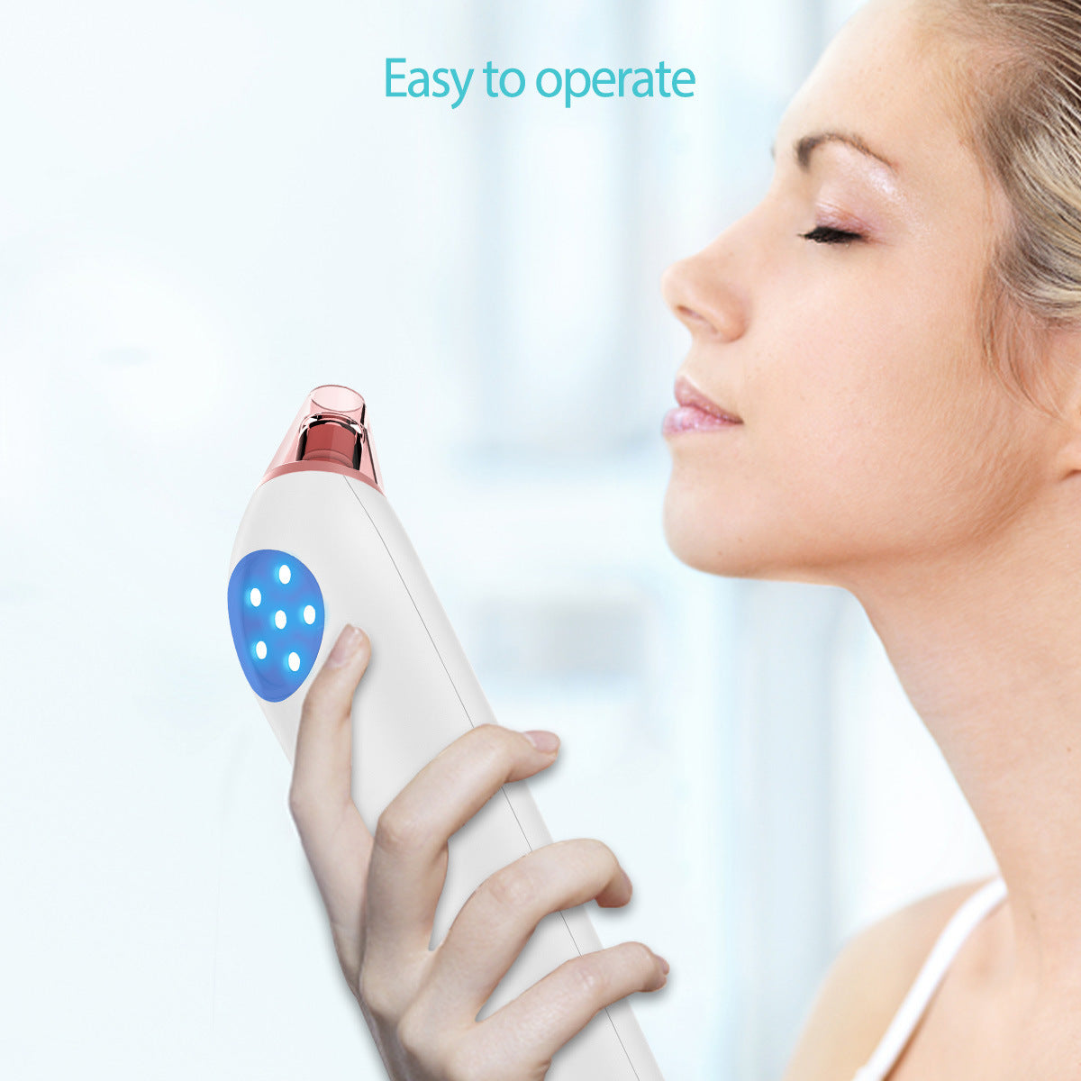 HKM-882131 Electric Micro-Crystal Blackhead Suction Device with Adjustable Suction Levels and Probes for Pore Cleaning