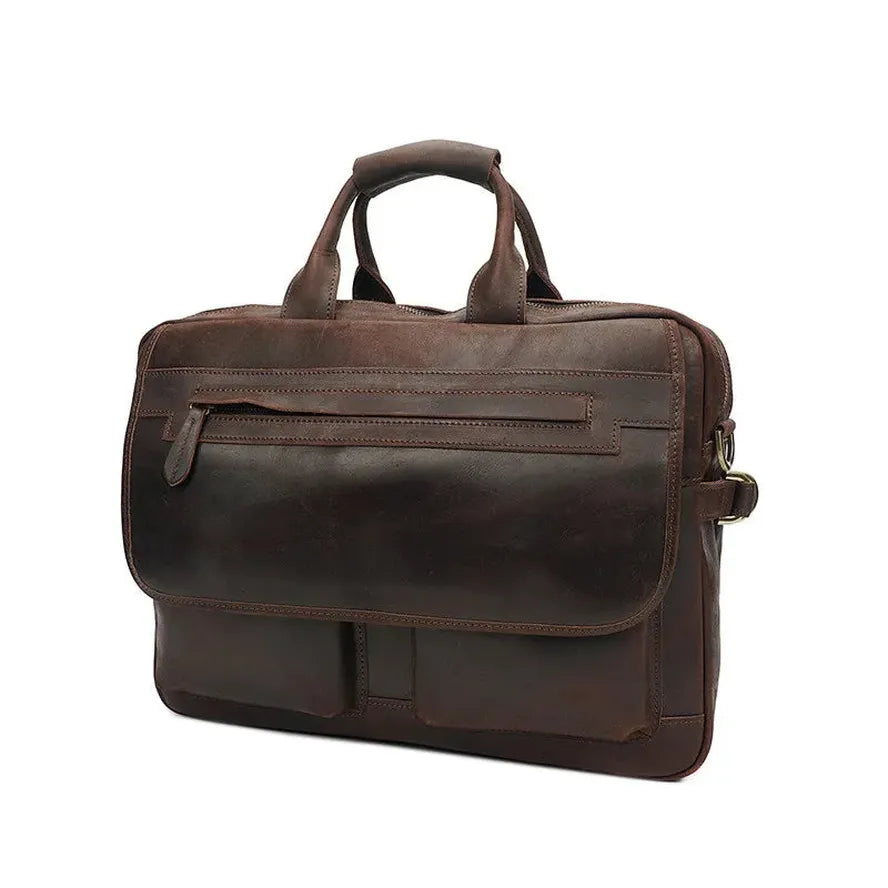 KTX-171603 Leather Crossbody Briefcase for Men - Custom Logo Business Handbag