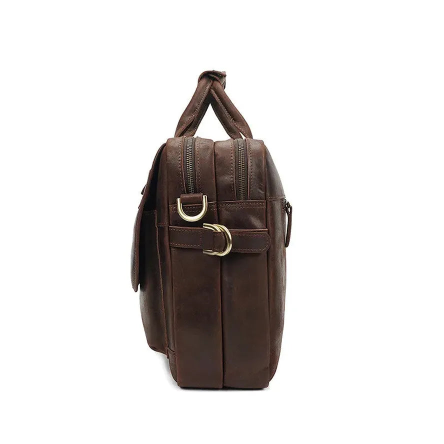 KTX-171603 Leather Crossbody Briefcase for Men - Custom Logo Business Handbag