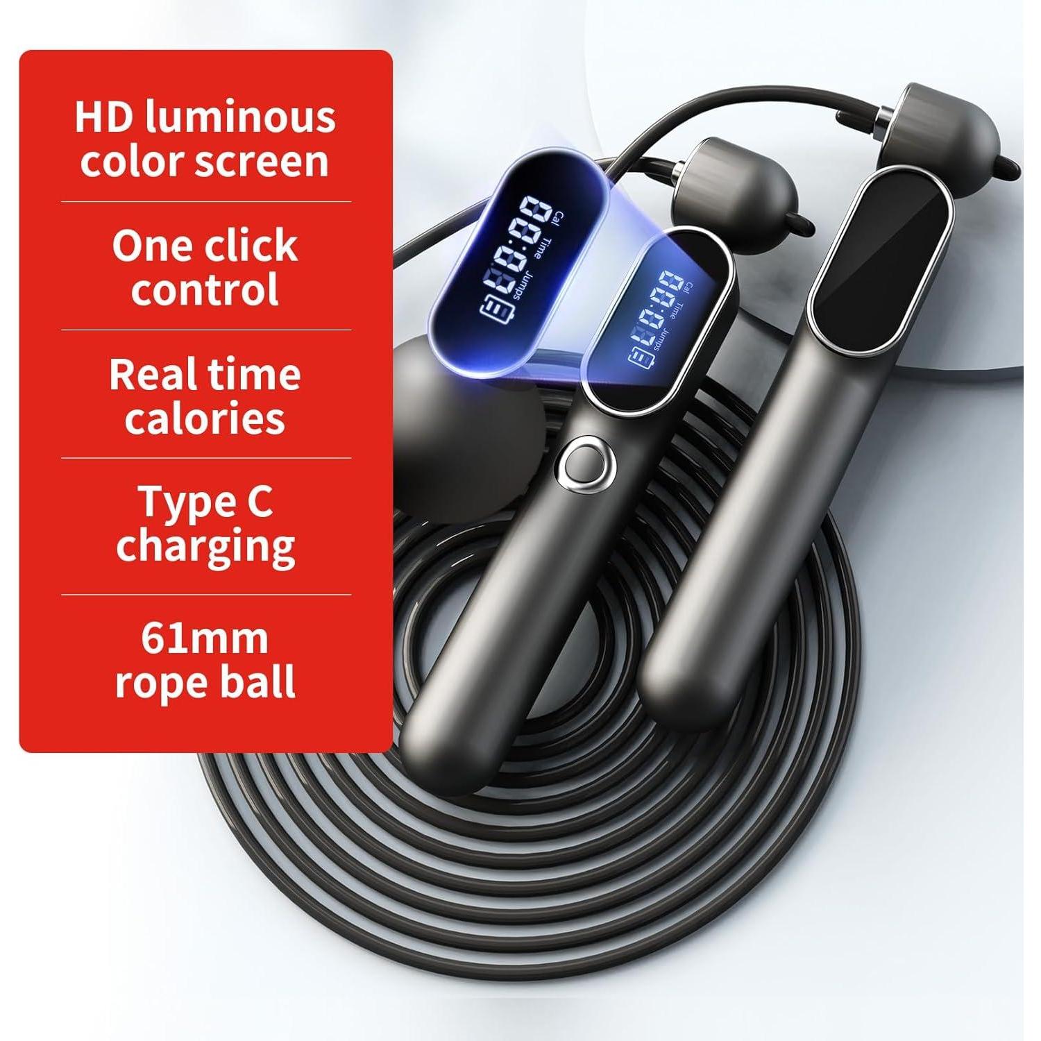 HKM-080019 Adjustable Digital Cordless Weighted Skipping Rope with Intelligent Features