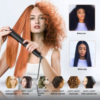 HKM-282323 Anion Hair Straightener and Curler with Real-Time Temperature Display