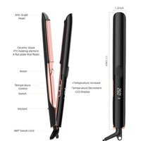 HKM-282323 Anion Hair Straightener and Curler with Real-Time Temperature Display