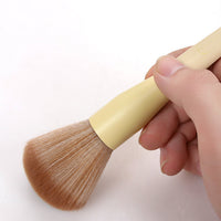 HKM-804563 11-Piece Yellow Makeup Brush Set with Nylon Bristles and Long Handles