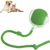 HKM-019411 Interactive 360 Smart Rolling Ball Toy for Dogs and Cats, Engaging Automatic Pet Toy with Rope, Compact Size 6.5cm