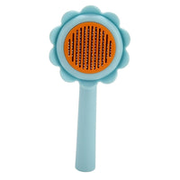 HKM-674323 Self-Cleaning Stainless Steel Cat and Dog Grooming Brush - Flower Shape Shedding Tool