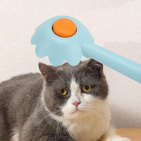 HKM-674323 Self-Cleaning Stainless Steel Cat and Dog Grooming Brush - Flower Shape Shedding Tool