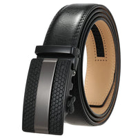 HKM-595091 Men's Leather Belt with Alloy Automatic Buckle - Custom Fit Design