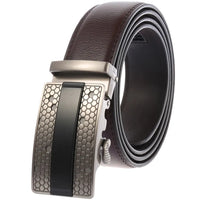 HKM-595091 Men's Leather Belt with Alloy Automatic Buckle - Custom Fit Design