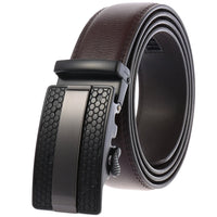 HKM-595091 Men's Leather Belt with Alloy Automatic Buckle - Custom Fit Design
