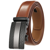 HKM-595091 Men's Leather Belt with Alloy Automatic Buckle - Custom Fit Design