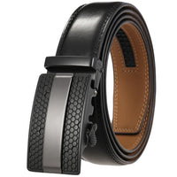 HKM-595091 Men's Leather Belt with Alloy Automatic Buckle - Custom Fit Design