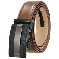 HKM-595091 Men's Leather Belt with Alloy Automatic Buckle - Custom Fit Design