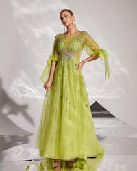 HKM-695379 Elegant Green Evening Dress - Style EZ25128 for Women