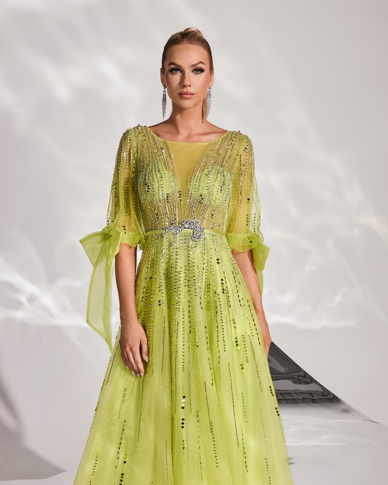 HKM-695379 Elegant Green Evening Dress - Style EZ25128 for Women