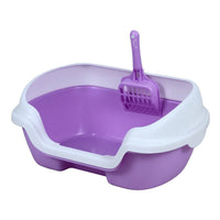 HKM-426835 Semi-Enclosed Plastic Cat Litter Box - 40cm Length, 30cm Width, 18cm Height