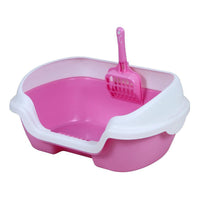 HKM-426835 Semi-Enclosed Plastic Cat Litter Box - 40cm Length, 30cm Width, 18cm Height