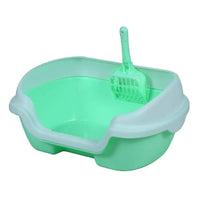 HKM-426835 Semi-Enclosed Plastic Cat Litter Box - 40cm Length, 30cm Width, 18cm Height