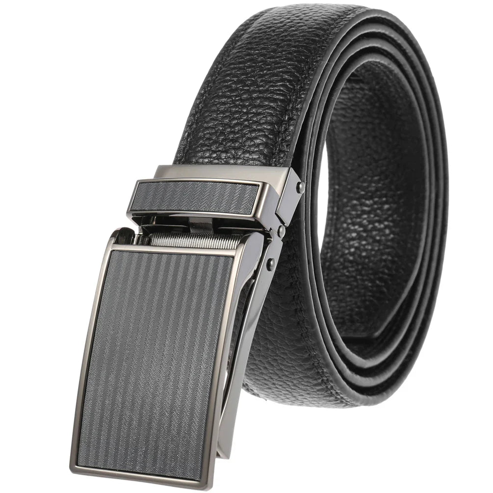 HKM-774739 Men's Leather Belt with Automatic Buckle – Model LY33-0222-5