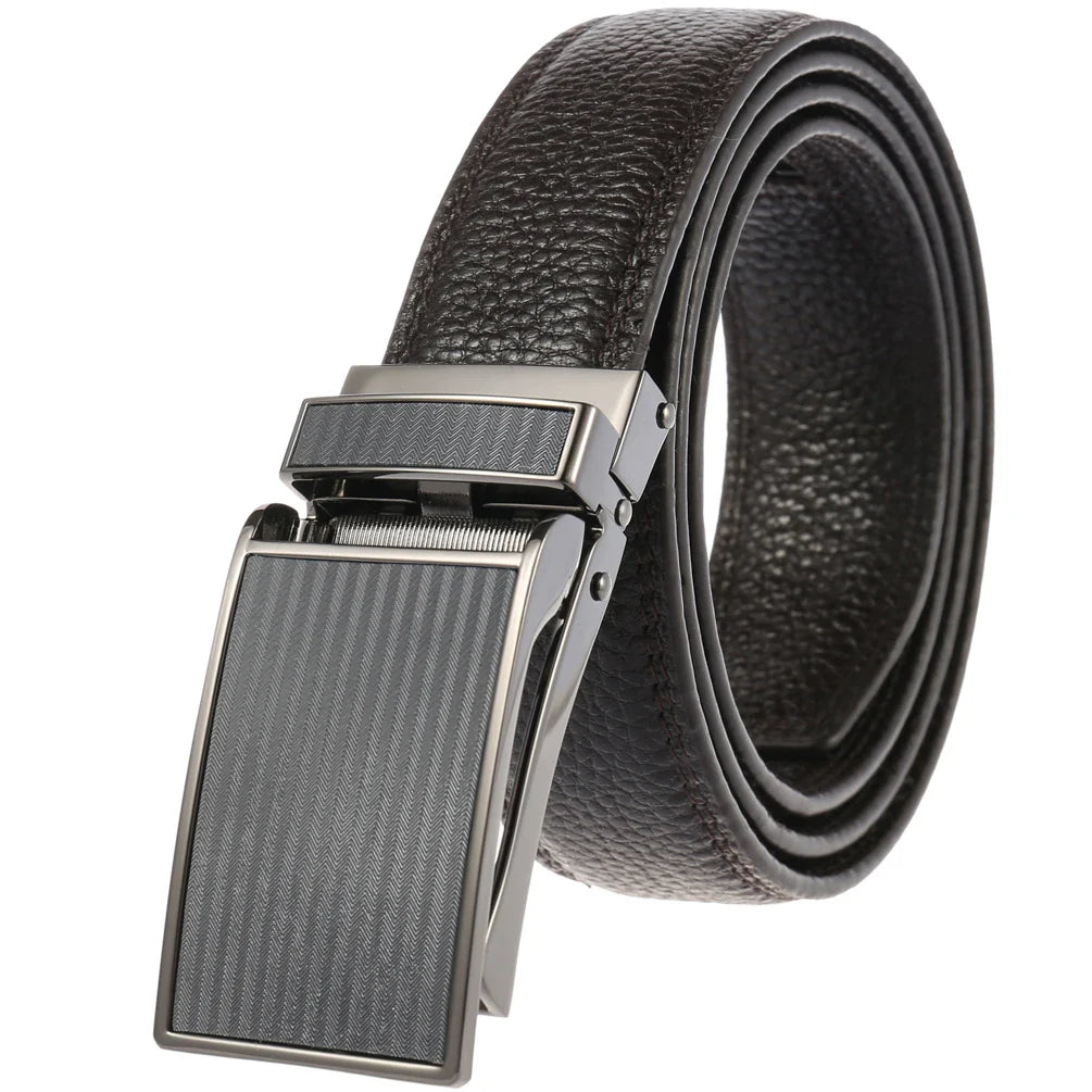 HKM-774739 Men's Leather Belt with Automatic Buckle – Model LY33-0222-5